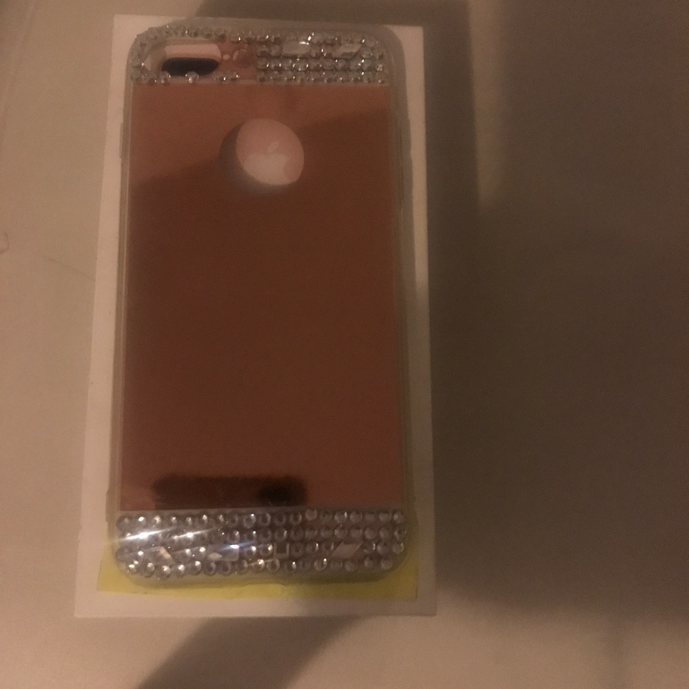 iPhone 7+ case rose-gold rhinestones  never used